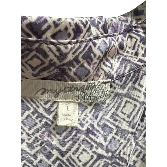 Antropologie Mystree Lavender Button Shirt Size L Satin - Picture 3 of 9